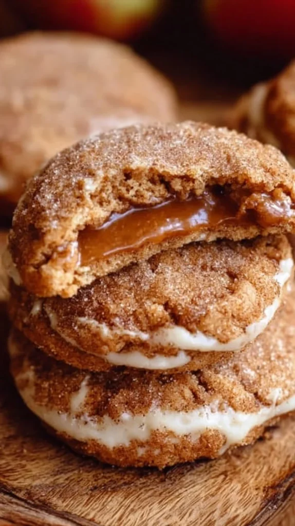 Delicious apple cider cheesecake cookies with creamy frosting