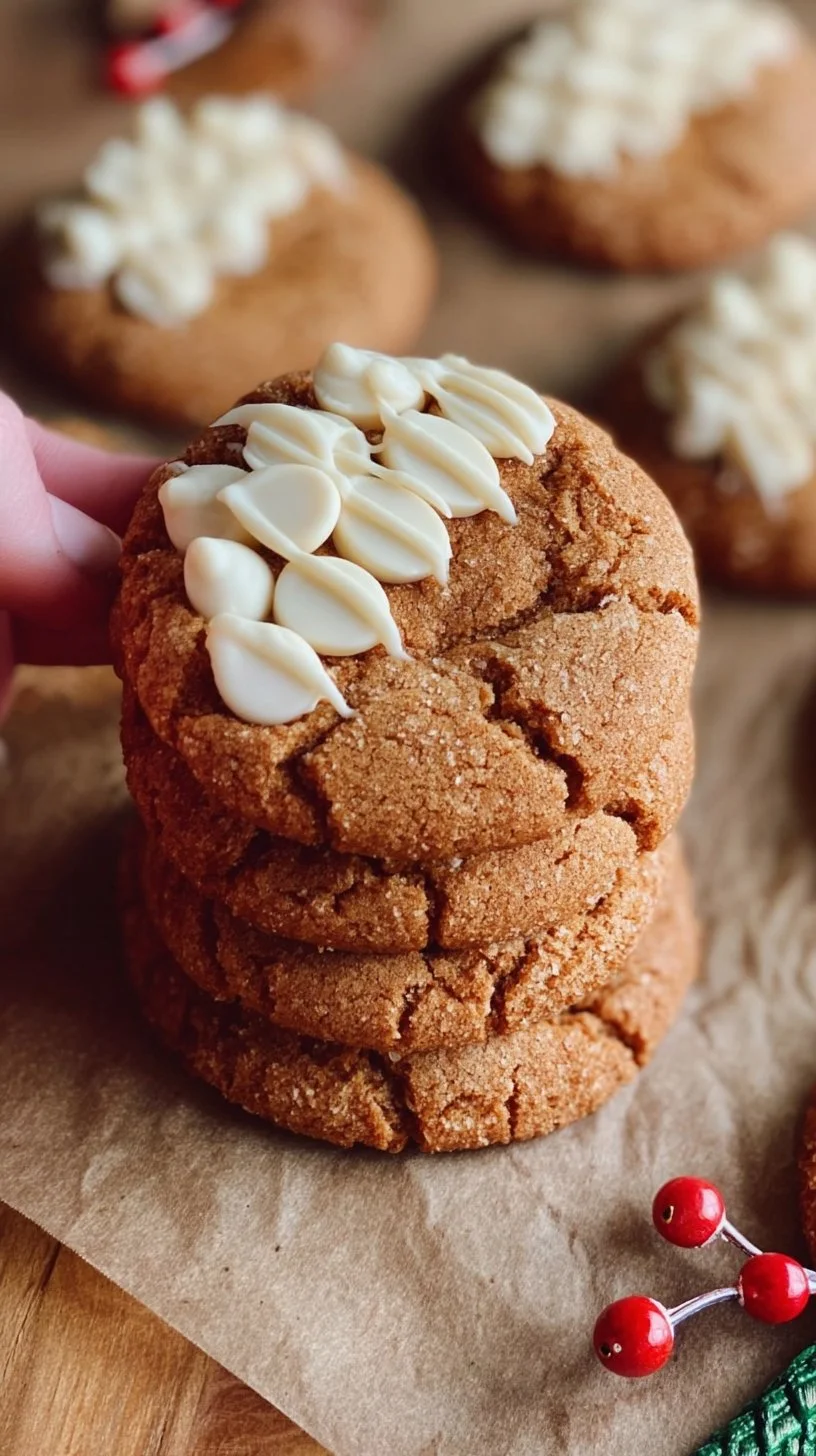 Chewy Maple Cinnamon Cookies with White Chocolate 1 Chewy maple cinnamon cookies with white chocolate chips on a plate