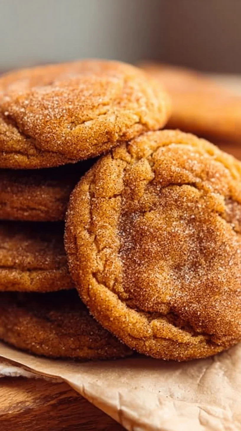 Chewy Pumpkin Snickerdoodle Cookies 1 Chewy pumpkin snickerdoodle cookies with cinnamon sugar coating