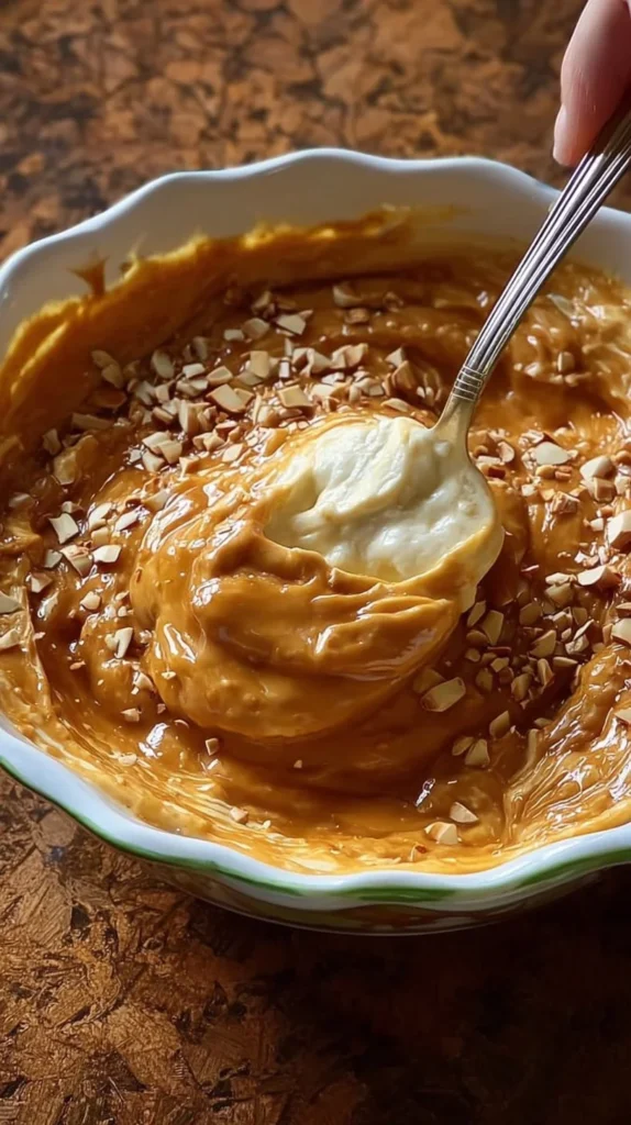 Delicious cream cheese caramel apple dip served with fresh apple slices