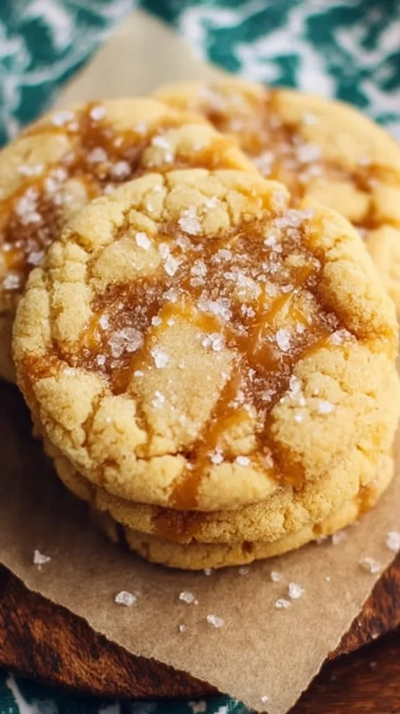Delicious crinkly crackly butter toffee sugar cookies on a plate
