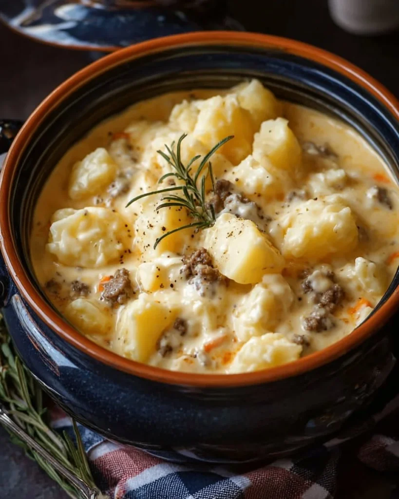 Delicious Crockpot Creamy Potato dish served warm