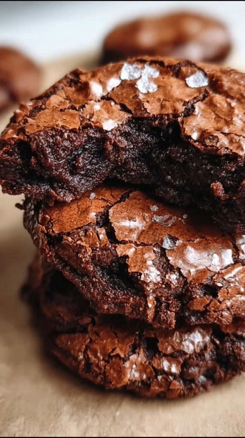 Fudgy Chewy Browkies (Brookies) 1 Fudgy chewy browkies (brookies) with a rich chocolate flavor and cookie crust.