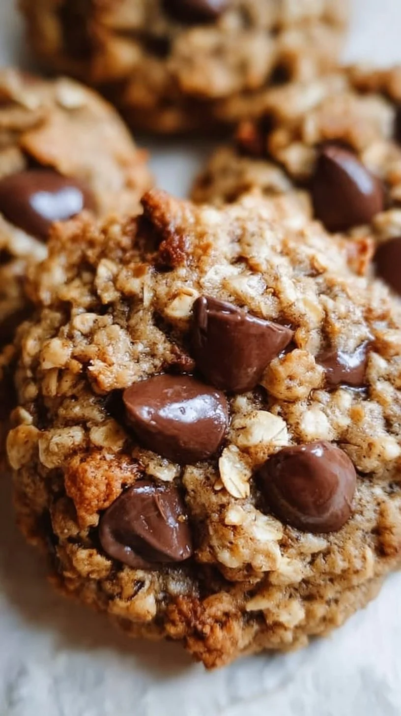 Baking oatmeal chocolate chip cookies with chocolate chunks and oats