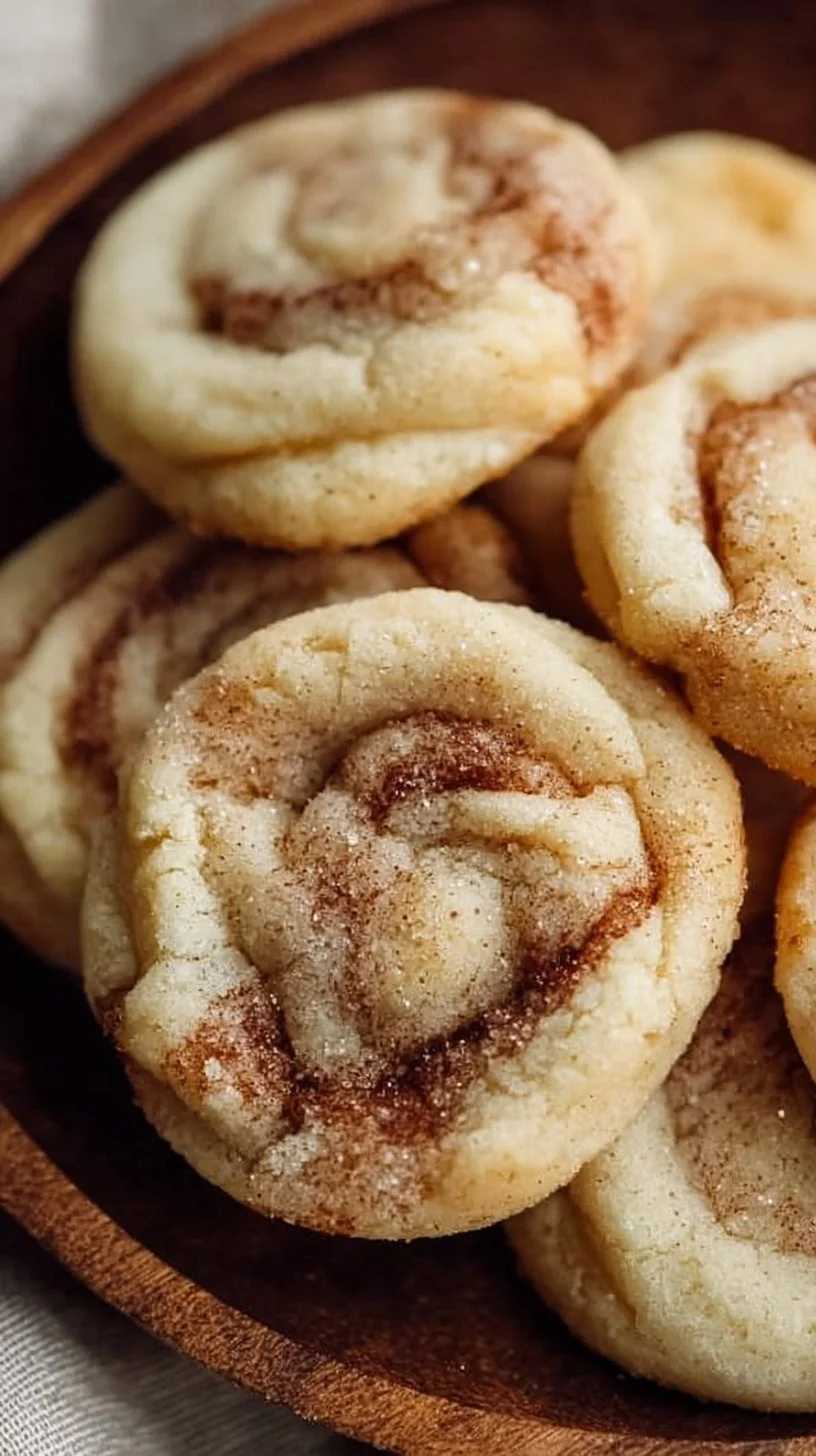 Soft and Chewy Cinnamon Roll Sugar Cookies 1 Soft and chewy cinnamon roll sugar cookies on a plate