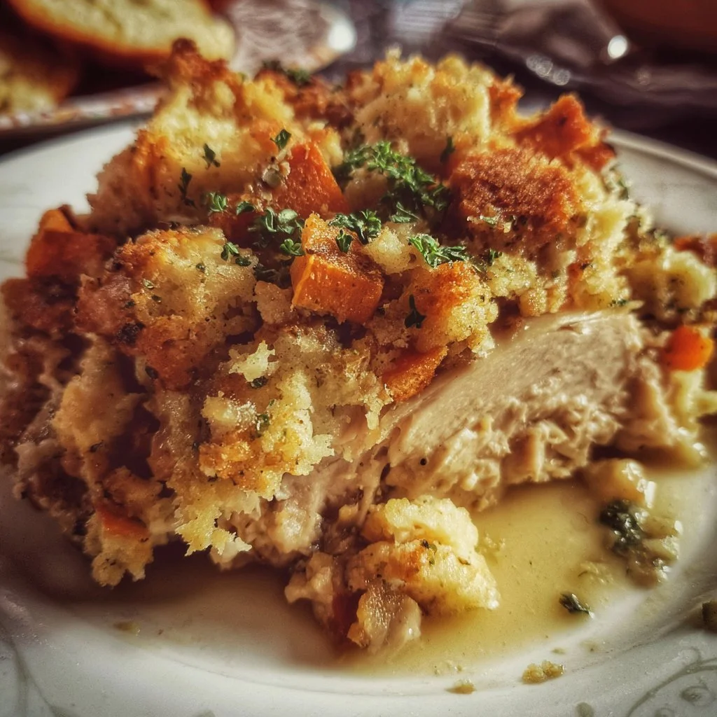 Delicious Slow Cooker Chicken and Stuffing dish from the 1980s