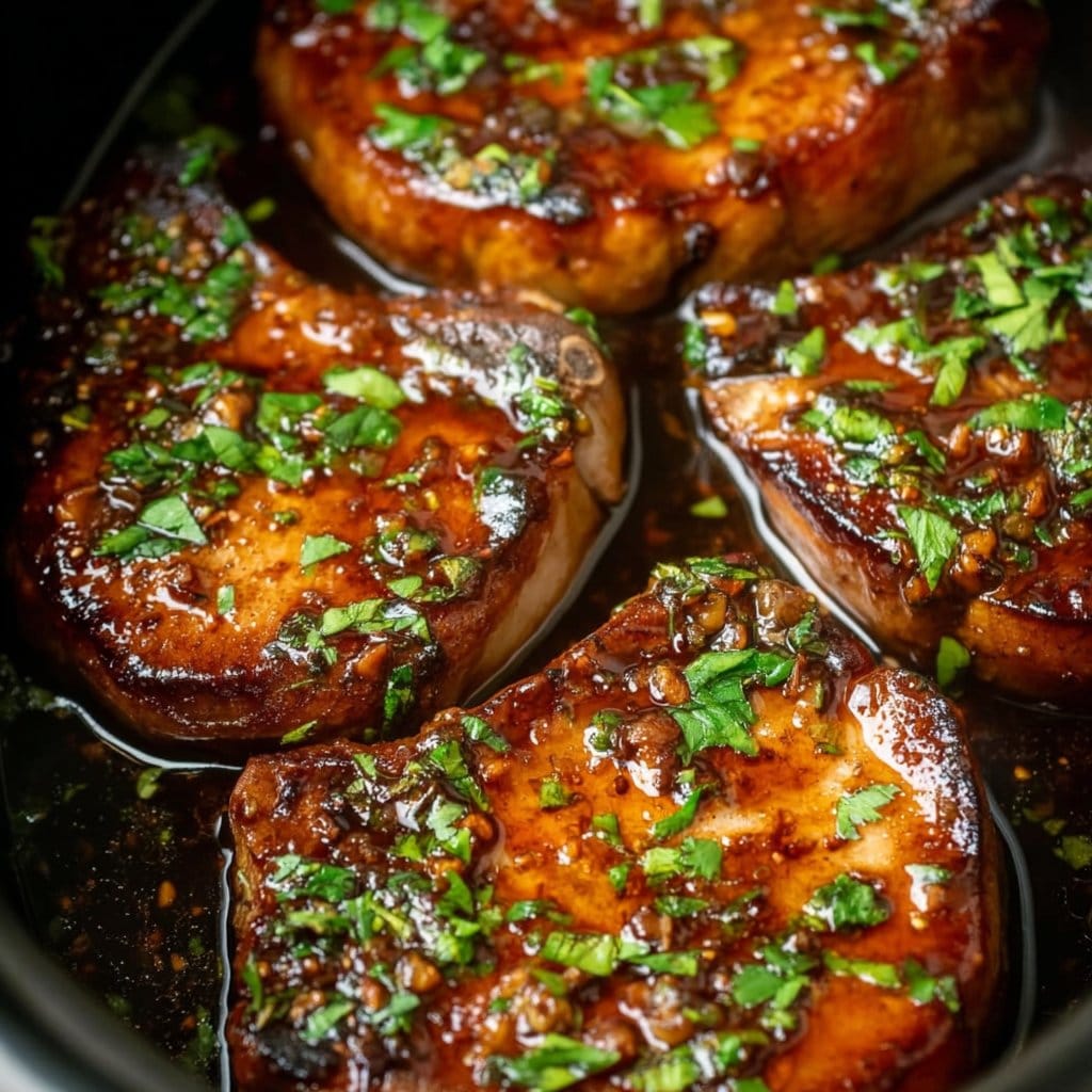 Slow Cooker Honey Garlic Pork Chops