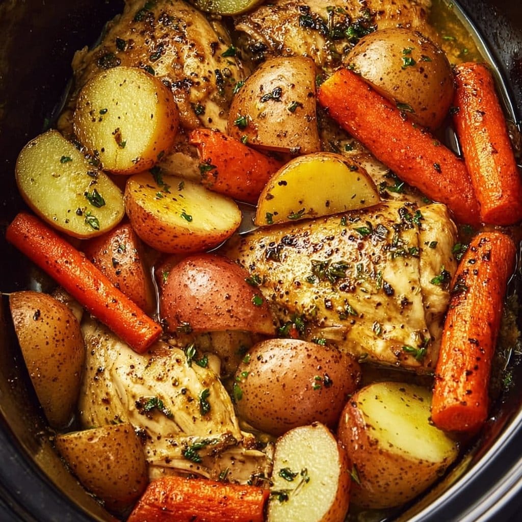 Slow Cooker Garlic Butter Chicken and Veggies