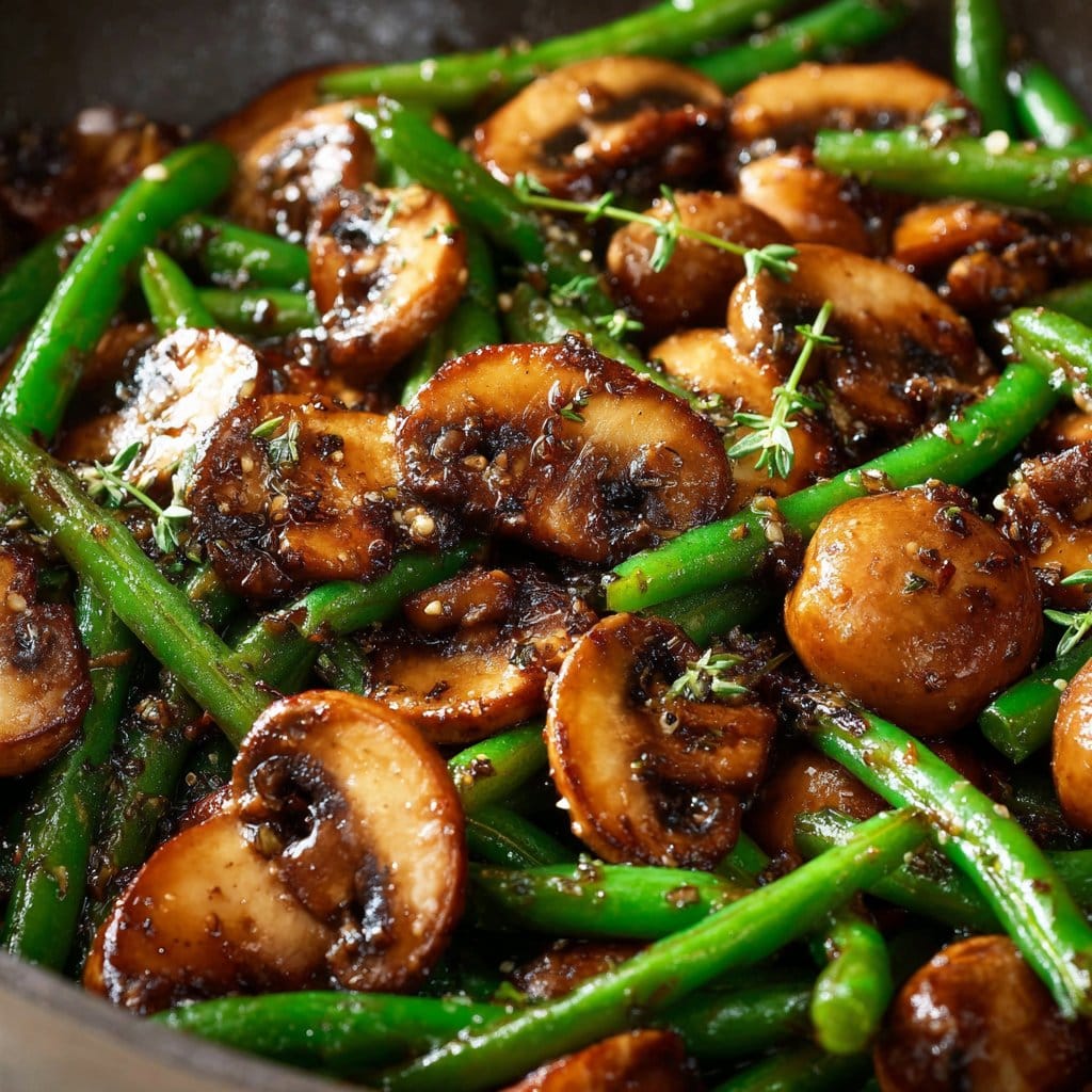 Sautéed Mushrooms and Green Beans 2 Sautéed Mushrooms and Green Beans
