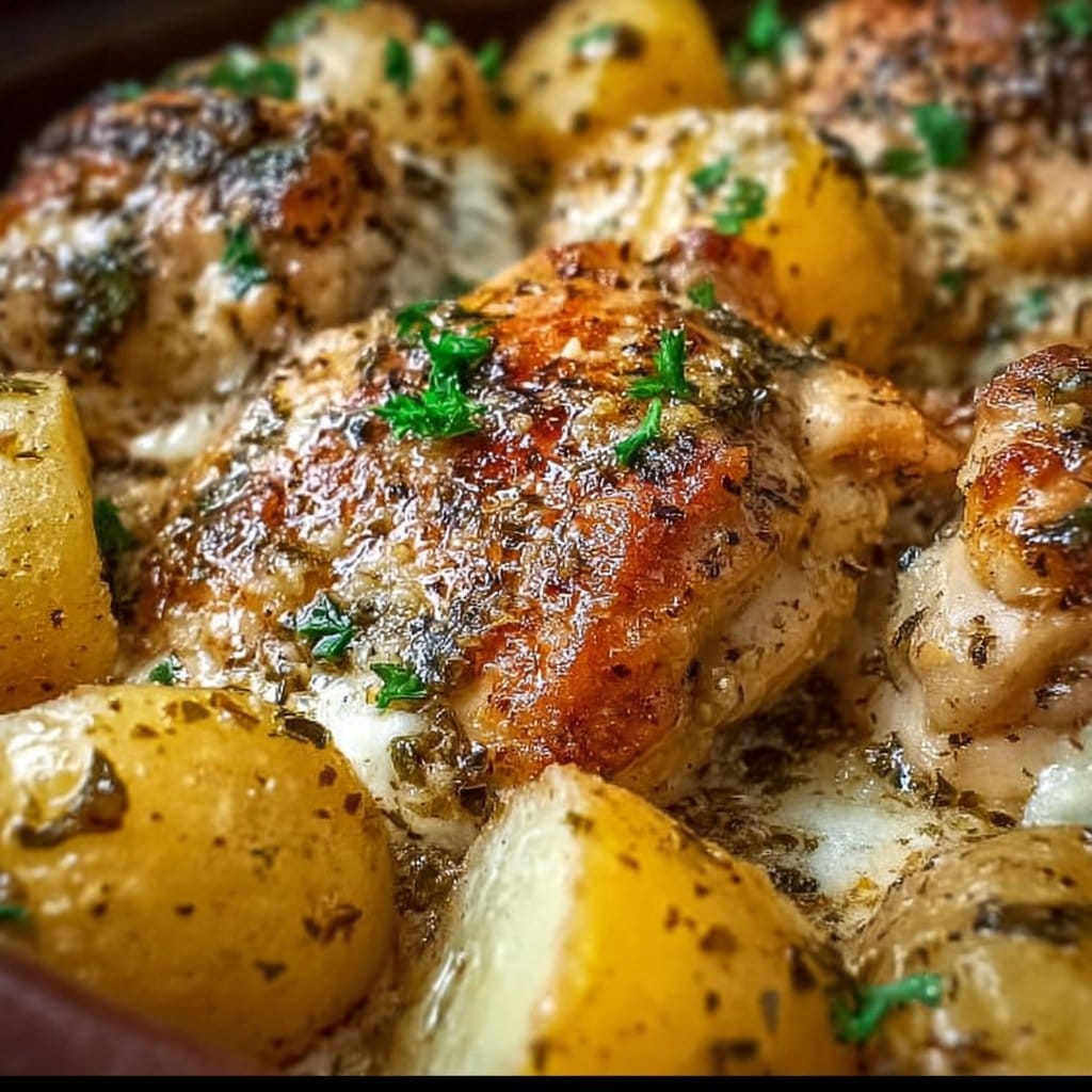 Garlic Parmesan Crockpot Chicken and Potatoes 2 Garlic Parmesan Crockpot Chicken and Potatoes