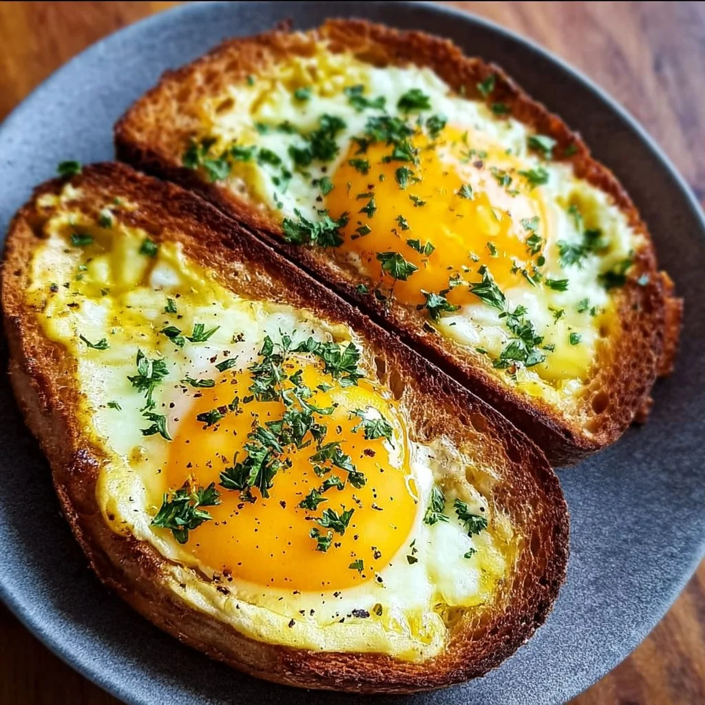 Delicious air fryer egg and cheese toast on a plate