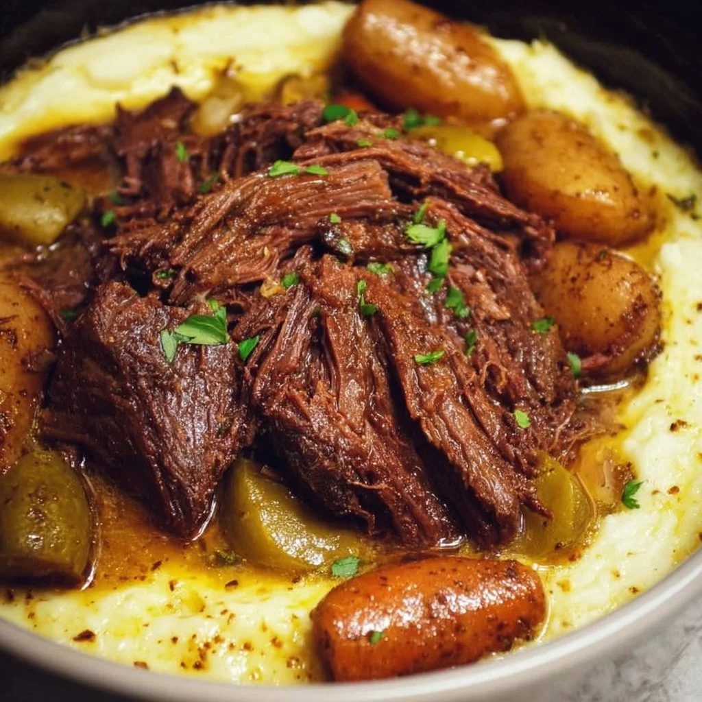 Crockpot Mississippi Pot Roast 1 Delicious Crockpot Mississippi Pot Roast cooked to perfection in a slow cooker