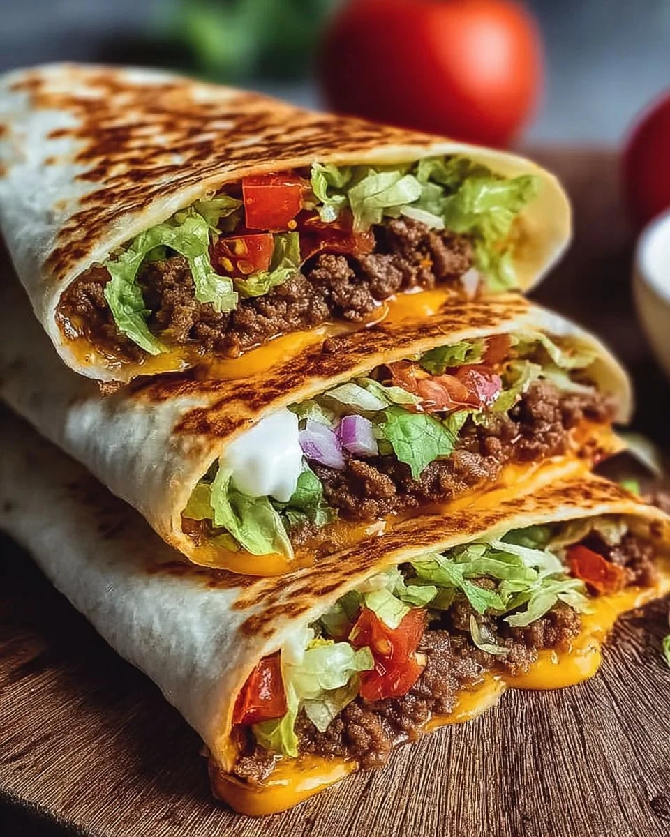 Delicious Keto Crunchwraps on a plate, garnished and ready to serve.