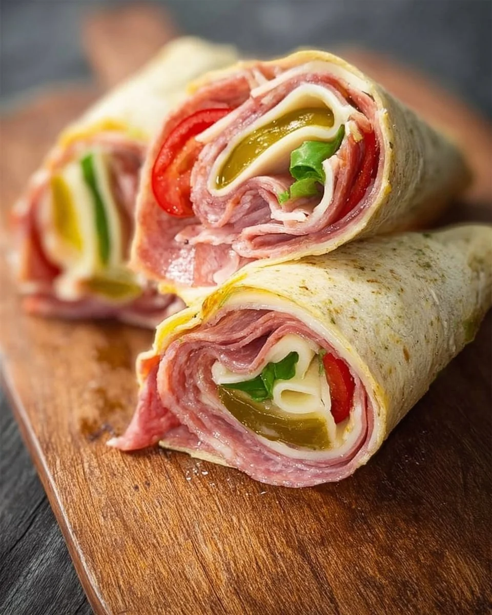Grain-free Italian Sub Roll-Up filled with fresh ingredients and vibrant flavors