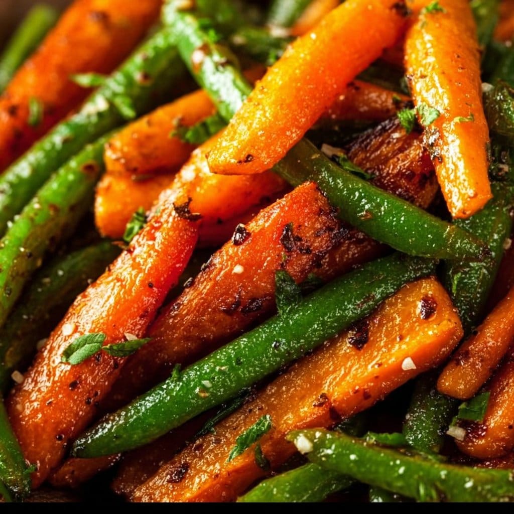 Roasted Carrots Green Beans 2 Roasted Carrots Green Beans