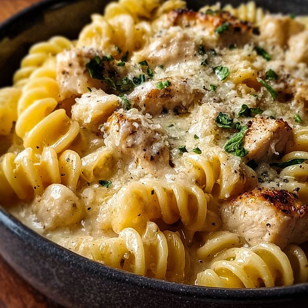 The Best Crockpot Garlic Parmesan Chicken Pasta Recipe